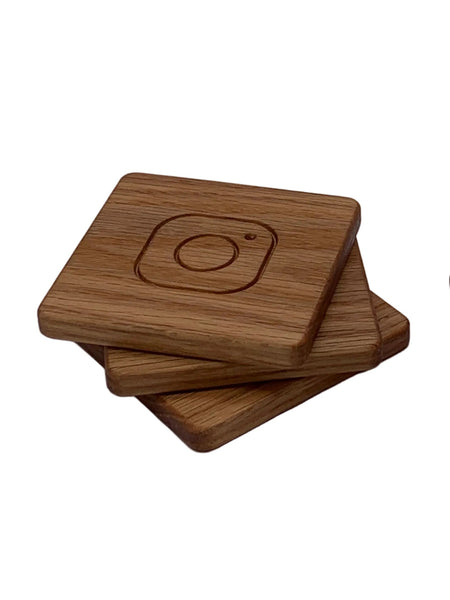 Social Media Coasters (Single,Sets of 4 & 6, Customizable)